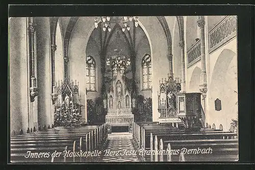 AK Dernbach, Inneres der Hauskapelle Herz Jesu Krankenhaus