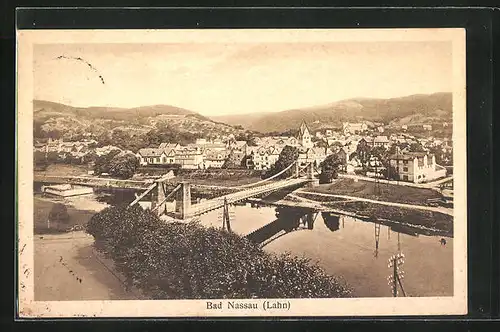 AK Bad Nassau /Lahn, Teilansicht mit Brücke