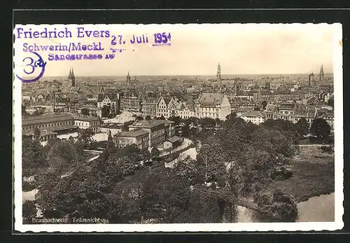 AK Braunschweig, Teilansicht aus der Vogelschau