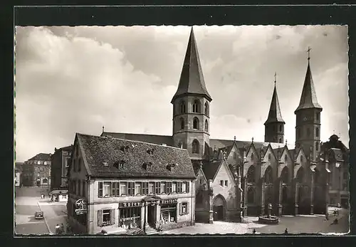AK Kaiserslautern, Stiftskirche mit Adler Apotheke