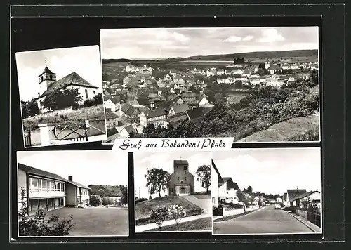 AK Bolanden / Pfalz, Kirche, Teil- und Gesamtansicht