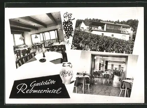 AK Gleiszellen, Gasthaus Rebmeerinsel, Aussen- und Innenansichten