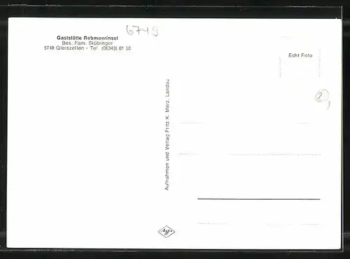 AK Gleiszellen, Gasthaus Rebmeerinsel, Aussen- und Innenansichten
