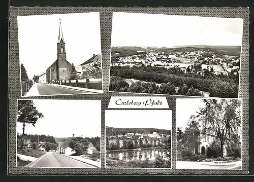 AK Carlsberg / Pfalz, Kirche, Teil- und Gesamtansichten