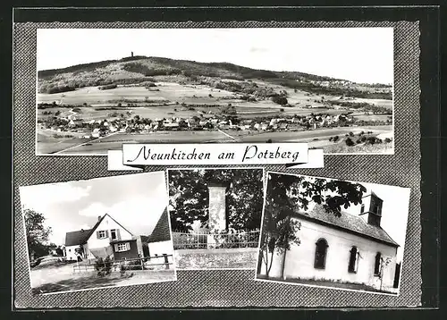 AK Neunkirchen am Potzberg, Denkmal im Sonnenschein, Kirche, Gesamtansicht