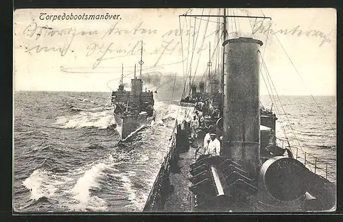 AK Torpedobootsmanöver auf hoher See