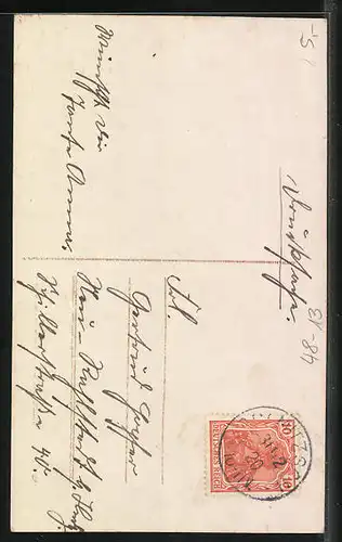 AK Innige Neujahrsgrüsse mit Mutter und Tochter