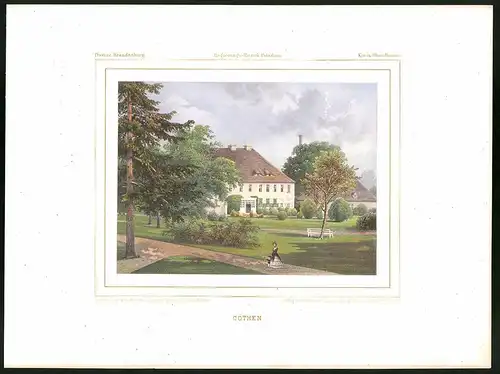 Lithographie Cöthen, Kreis Ober-Barnim, Farblithographie aus Duncker 1865, 28 x 38cm