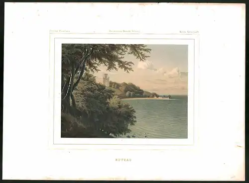 Lithographie Rutzau, Kreis Neustadt, Farblithographie aus Duncker 1865, 28 x 38cm