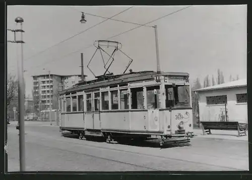 Fotografie unbekannter Fotograf, Ansicht Berlin-Lichterfelde, Händelplatz, Strassenbahn-Triebwagen Nr. 3614 Linie 44