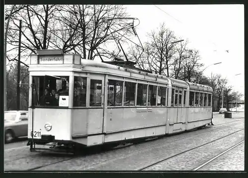 Fotografie Strassenbahn-Triebwagen Nr. 6211, Sonderfahrt der BVG in Berlin