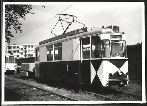 Fotografie Strassenbahn-Triebwagen auf einem Betriebshof-Abstellgleis, BVG-Berlin