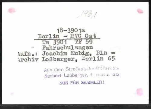 Fotografie Joachim Kubig, Ansicht Berlin-Köpenick, Strassenbahn-Triebwagen Nr. 3901 am Betriebshof-Depot