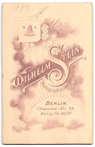 Fotografie Wilhelm Stein, Berlin, Chaussee-Strasse 66, Portrait modisch gekleidete Dame mit Dutt