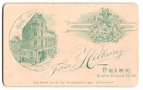 Fotografie Fritz Helbsing, Peine, Breite Str. 33 /34, Ansicht Peine, Ateliersgebäude von Aussen
