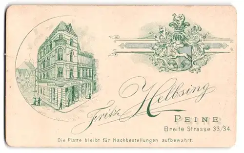 Fotografie Fritz Helbsing, Peine, Breite Str. 33 /34, Ansicht Peine, Gebäude des Ateliers
