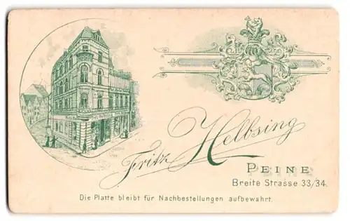 Fotografie Fritz Helbsing, Peine, Breite Str. 33 /34, Ansicht Peine, Ateliersgebäude in der Aussenansicht