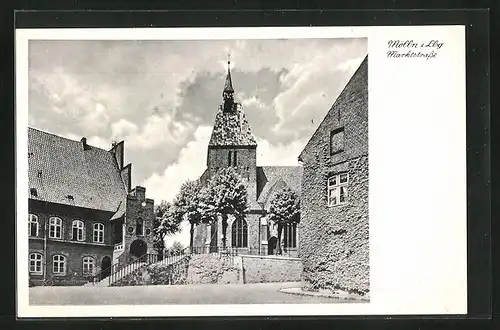 AK Mölln i. Lbg., Marktstrasse mit Kirche