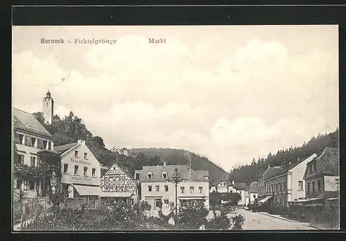 AK Berneck, Strassenblick auf den Markt