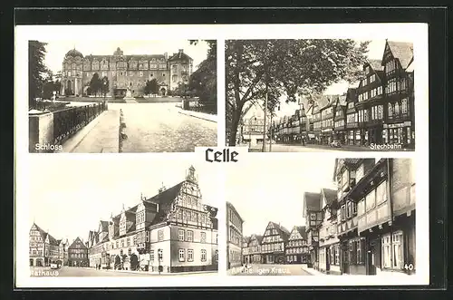 AK Celle, Schloss, Rathaus, Stechbahn