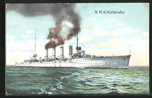 AK S. M. S. Karlsruhe auf hoher See
