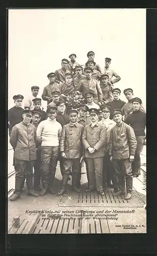 AK Kapitän König, Mannschaft, Offiziere an Bord des Fracht-U-Boots Deutschland