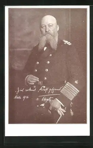 AK Portrait Grossadmiral Tirpitz in Uniform