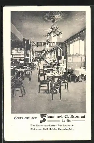 AK Berlin, Friedrichstrasse 95, Skandinavia-Restaurant