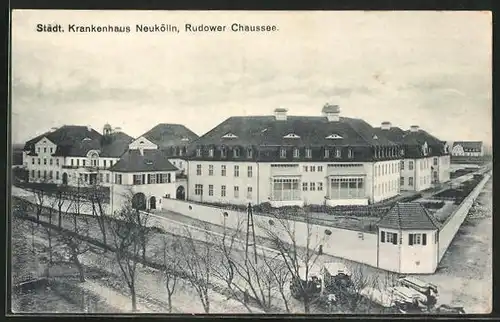 AK Berlin-Neukölln, Städt. Krankenhaus, Rudower Chaussee