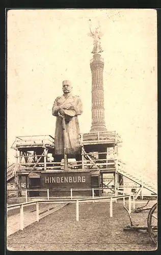 AK Berlin-Tiergarten, Nagelung des Eisernen Hindenburg an der Siegessäule