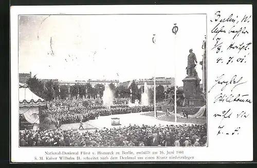 AK Berlin-Tiergarten, Einweihungsfestlichkeiten des National-Denkmal Fürst v. Bismarck