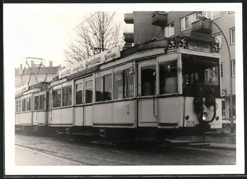 Fotografie unbekannter Fotograf, Ansicht Berlin, Wintersteinstrasse, Strassenbahn-Triebwagen Nr. 3576 Richtung Spandau