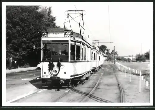 Fotografie Strassenbahn-Triebwagen Nr. 3498, Linie 55 Richtung Zoo, BVG-Berlin