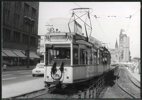 Fotografie unbekannter Fotograf, Ansicht Berlin, Tauentzienstrasse, Strassenbahn-Triebwagen Nr. 3475 nach Lichterfelde