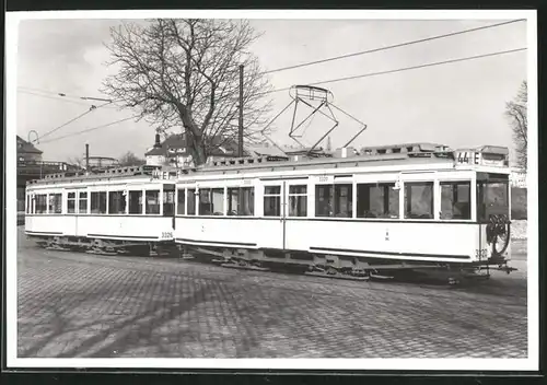 Fotografie unbekannter Fotograf, Ansicht Berlin-Lichterfelde, Händelplatz, Strassenbahn-Triebwagen Nr. 3320 Linie 44