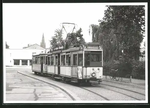 Fotografie unbekannter Fotograf, Ansicht Berlin, Nollendorfplatz, Strassenbahn-Triebwagen Nr. 3808 Richtung Grunewald