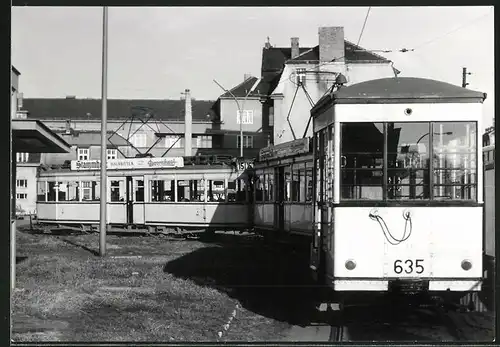 Fotografie Strassenbahn-Triebwagen Nr. 635 Linie 15, BVG-Betriebshof in Berlin