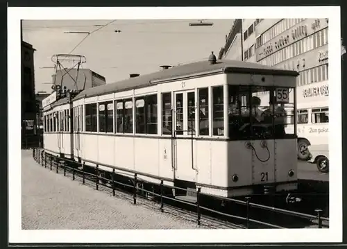 Fotografie unbekannter Fotograf, Ansicht Berlin, Wittenbergplatz, Strassenbahn-Triebwagen Nr. 21 Linie 55