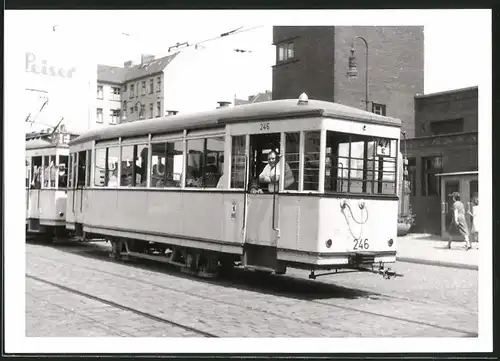 Fotografie Strassenbahn-Triebwagen Nr. 246 Linie 47E, BVG-Berlin