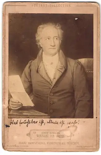 Fotografie Franz Hanfstaengl, München, Josef Steiler: Wolfgang von Goethe