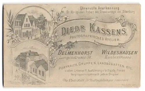 Fotografie Diedr. Kassens, Delmenhorst, Langenstr. 54, Ansicht Delmenhorst, Ortspartie mit Ateliersgebäude