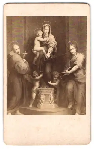 Fotografie unbekannter Fotograf und Ort, Gemälde del Sarto: Madonna del trono