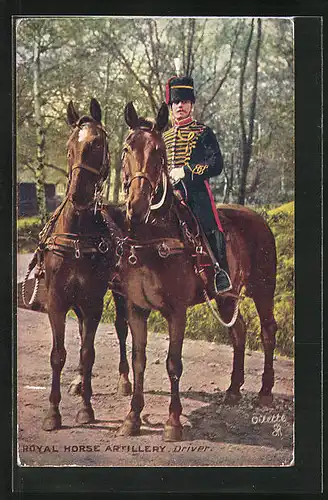 AK Royal Horse Artillery, Driver, britischer Soldat auf Pferd