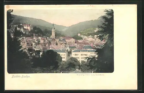 AK Baden-Baden, Totalansicht der Stadt