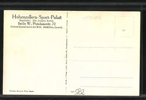 AK Berlin-Schöneberg, Hohenzollern-Sport-Palast, Potsdamerstrasse 72, Innenansicht