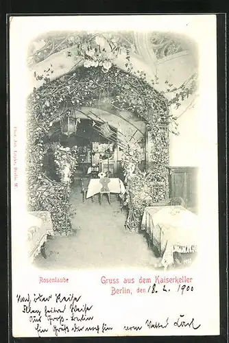 AK Berlin, Rosenlaube im Gasthaus Kaiserkeller