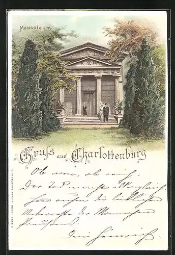 Lithographie Berlin-Charlottenburg, Vor dem Mausoleum