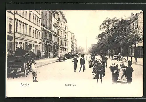 AK Berlin, Kessel Strasse mit Kindern