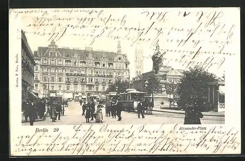 AK Berlin, Alexanderplatz mit Grand-Hotel