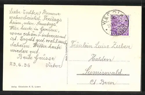 AK Gersau, Teilansicht mit Kirche